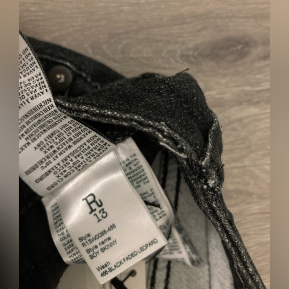 R13 Boy skinny leopard jeans. SIZE 25 - Picture 12 of 13